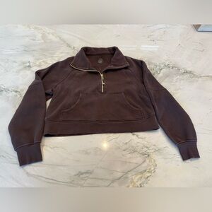 Brown Lululemon Scuba Quarter-Zip Women's Top